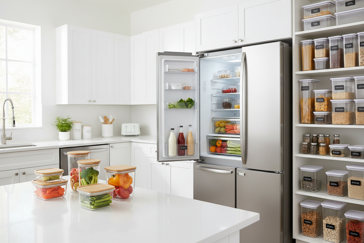 Food storage containers and kitchen organization solutions for modern kitchens