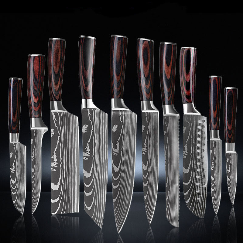 Stainless Steel Kitchen Knife Set (6/8/10 Pieces) | Sharp Chef Knives for Cooking